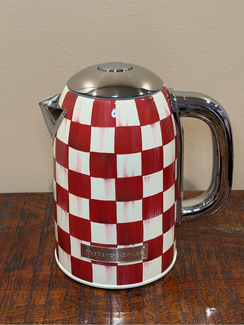 MacKenzie-Childs Cherry Check Electric Kettle